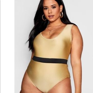 Plus Kat High Rise Elastic Waist Band Swimsuit